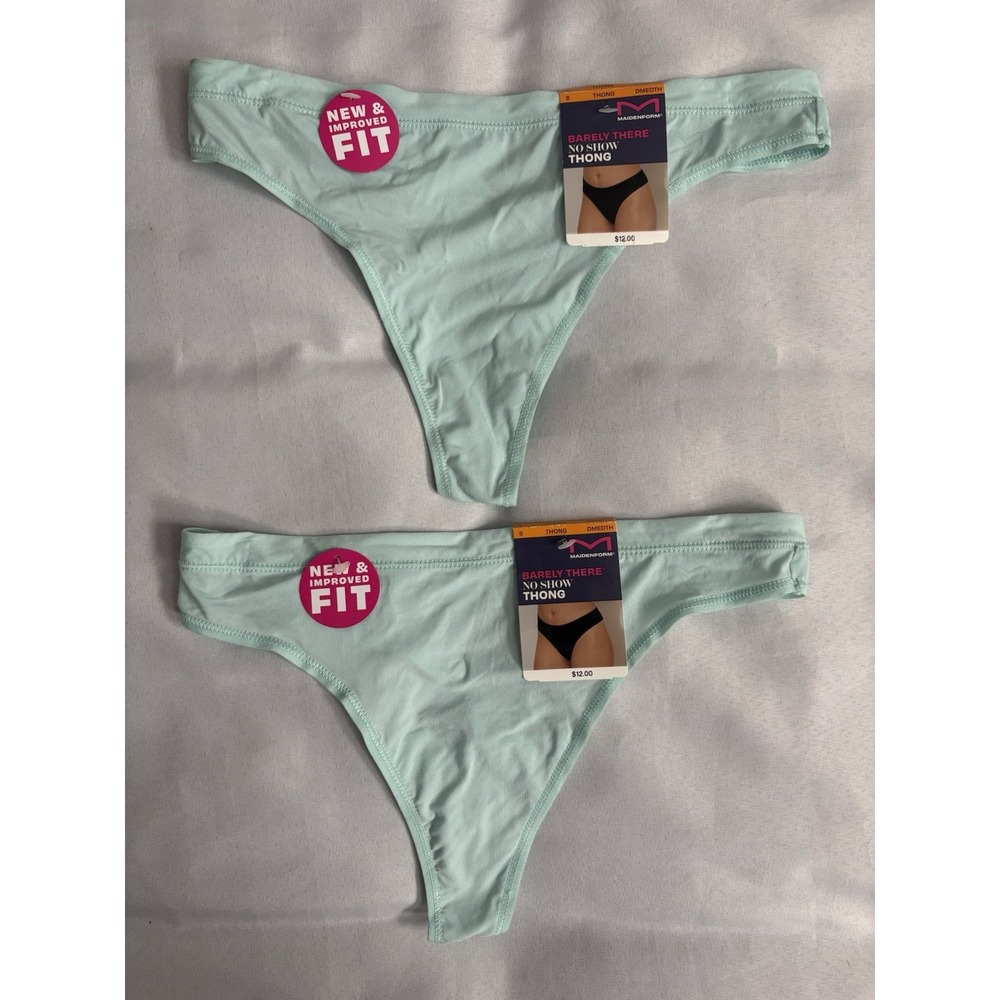 NEW Maidenform Thong Barely There Invisible Look Thong 2 Pair Small 5 DMEDTH
